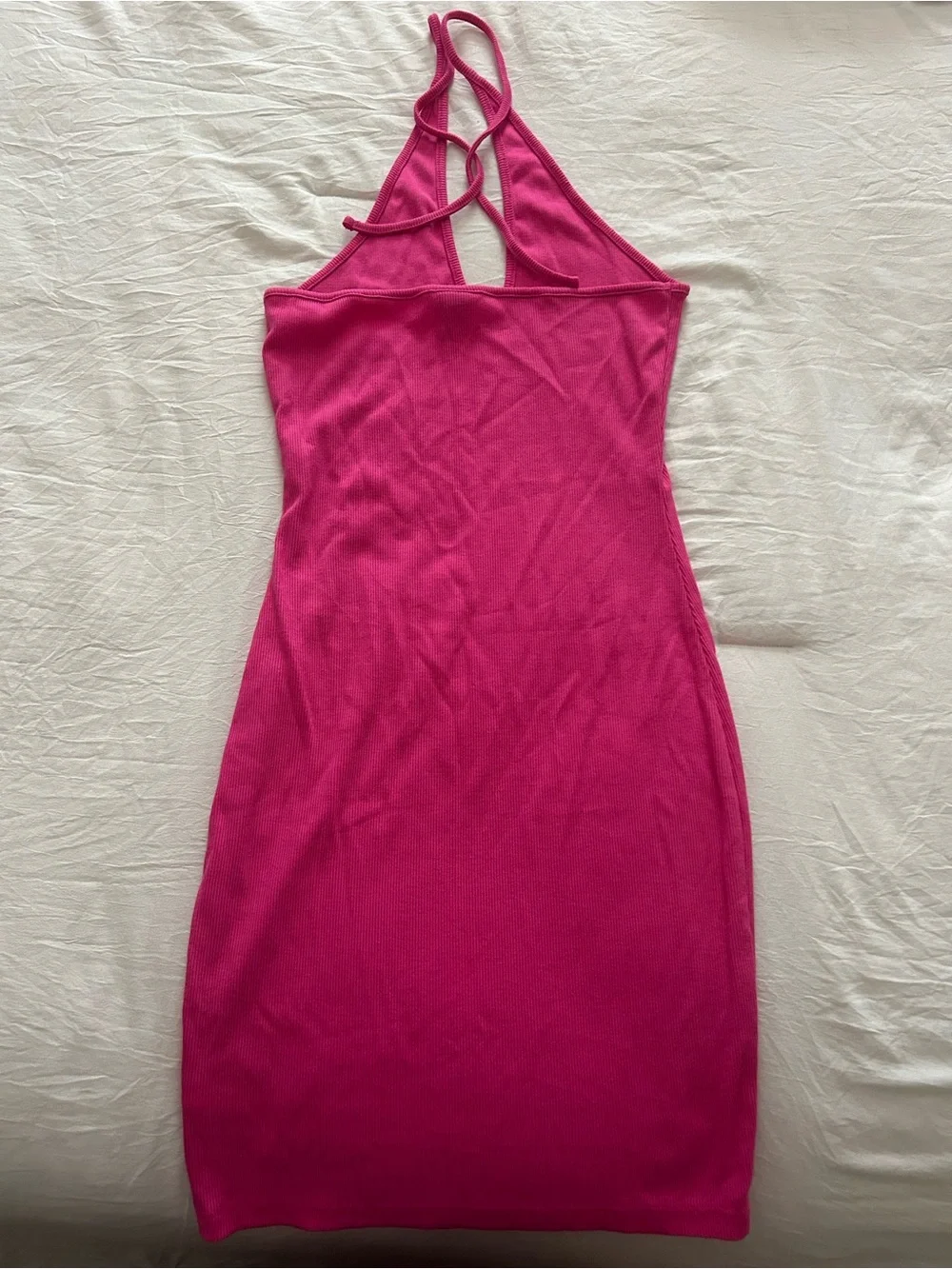 wild fable Hot Pink Ribbed Halter Mini Dress